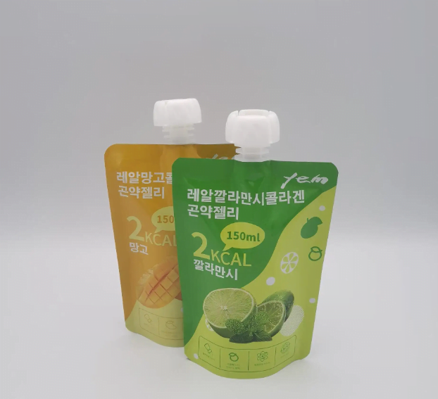 Bolsa de jugo tipo Doypack llenada con una llenadora de líquidos de pistón