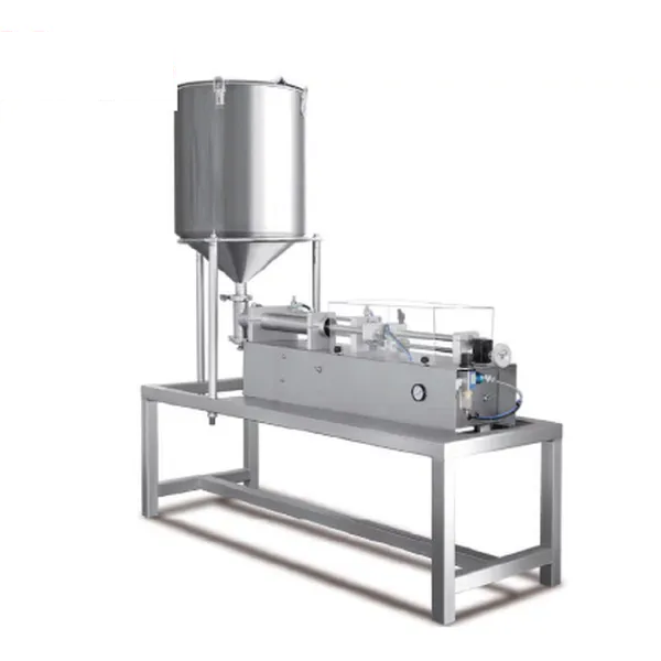 Máquina de llenado de líquidos con pistón y boquilla antigoteo para líquidos y semilíquidos